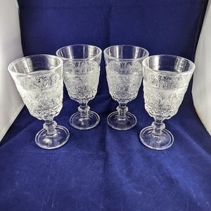 Vintage Duncan & Miller Sandwich Clear Wine / Water Goblets
